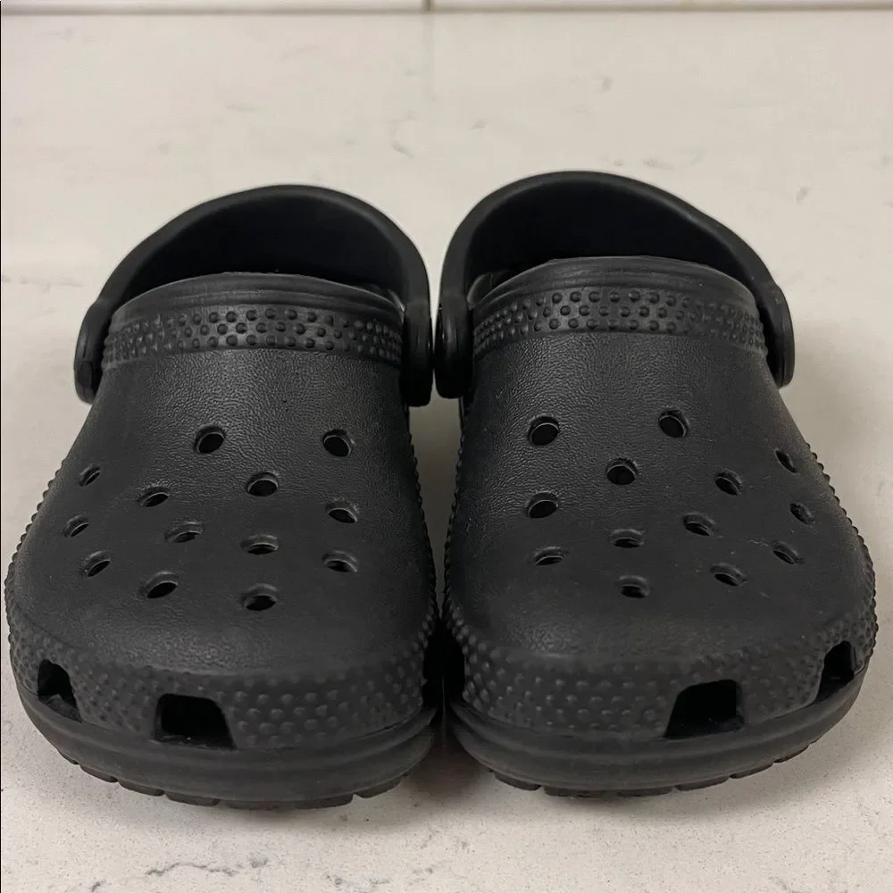CROCS Kids Black Water Shoes Crocs Little Classic Clog Size 7